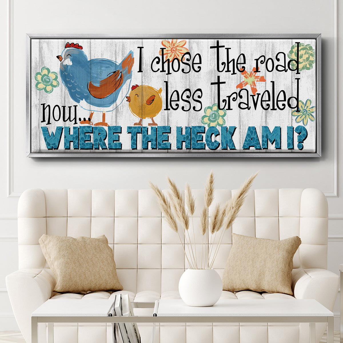 The Road Less - Floater Framed Canvas Print