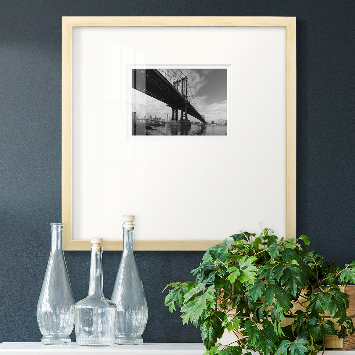 Manhattan Bridge Premium Framed Print Double Matboard