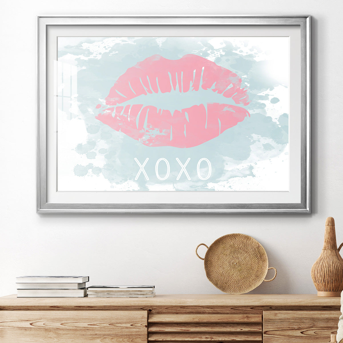 XOXO in Color Premium Framed Print - Ready to Hang