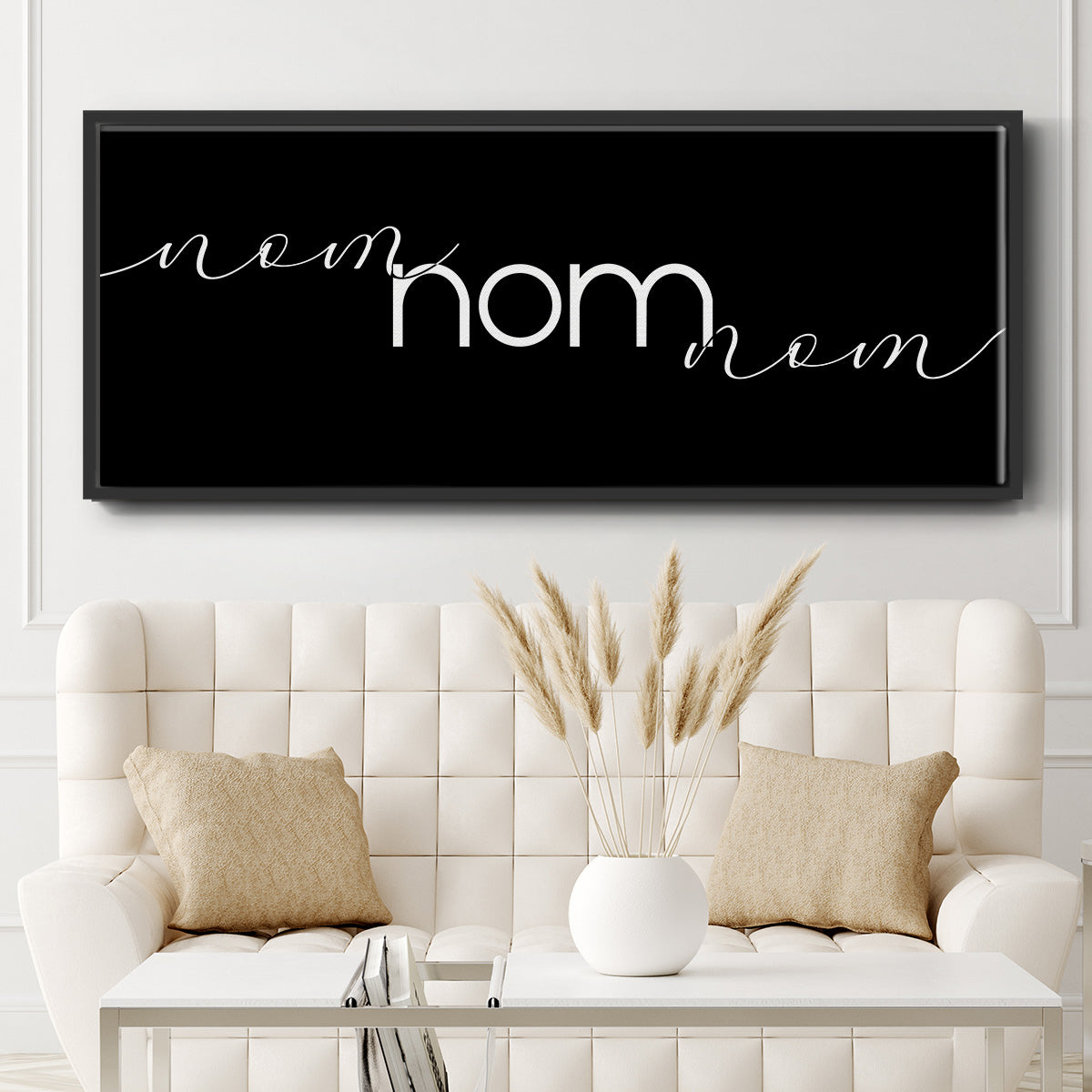 Nom Nom Nom - Floater Framed Canvas Print