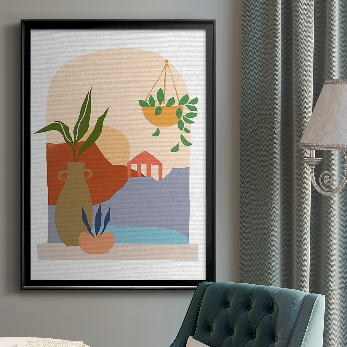 Paper Scene II - Modern Framed Canvas Print