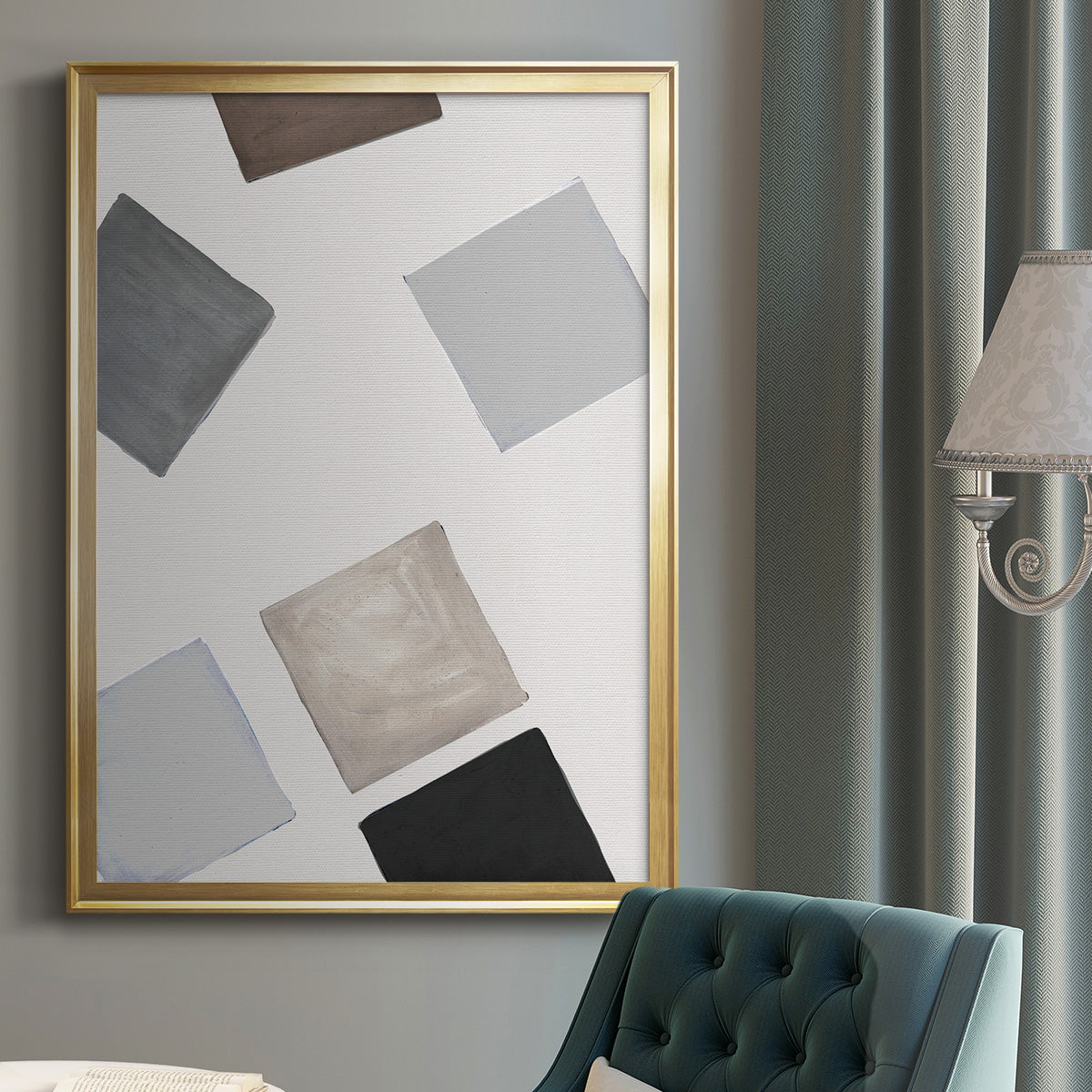 Block Encounter Revisit II - Modern Framed Canvas Print