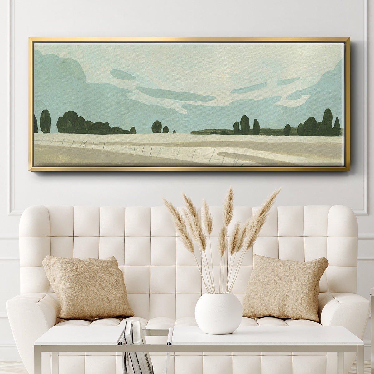 Farmland Study III - Floater Framed Canvas Print
