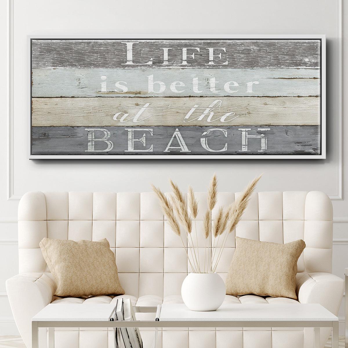 Life Better Beach - Floater Framed Canvas Print