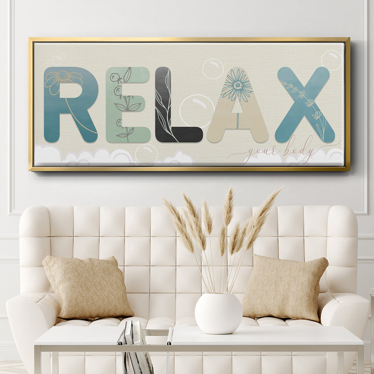 Relax Your Body - Floater Framed Canvas Print