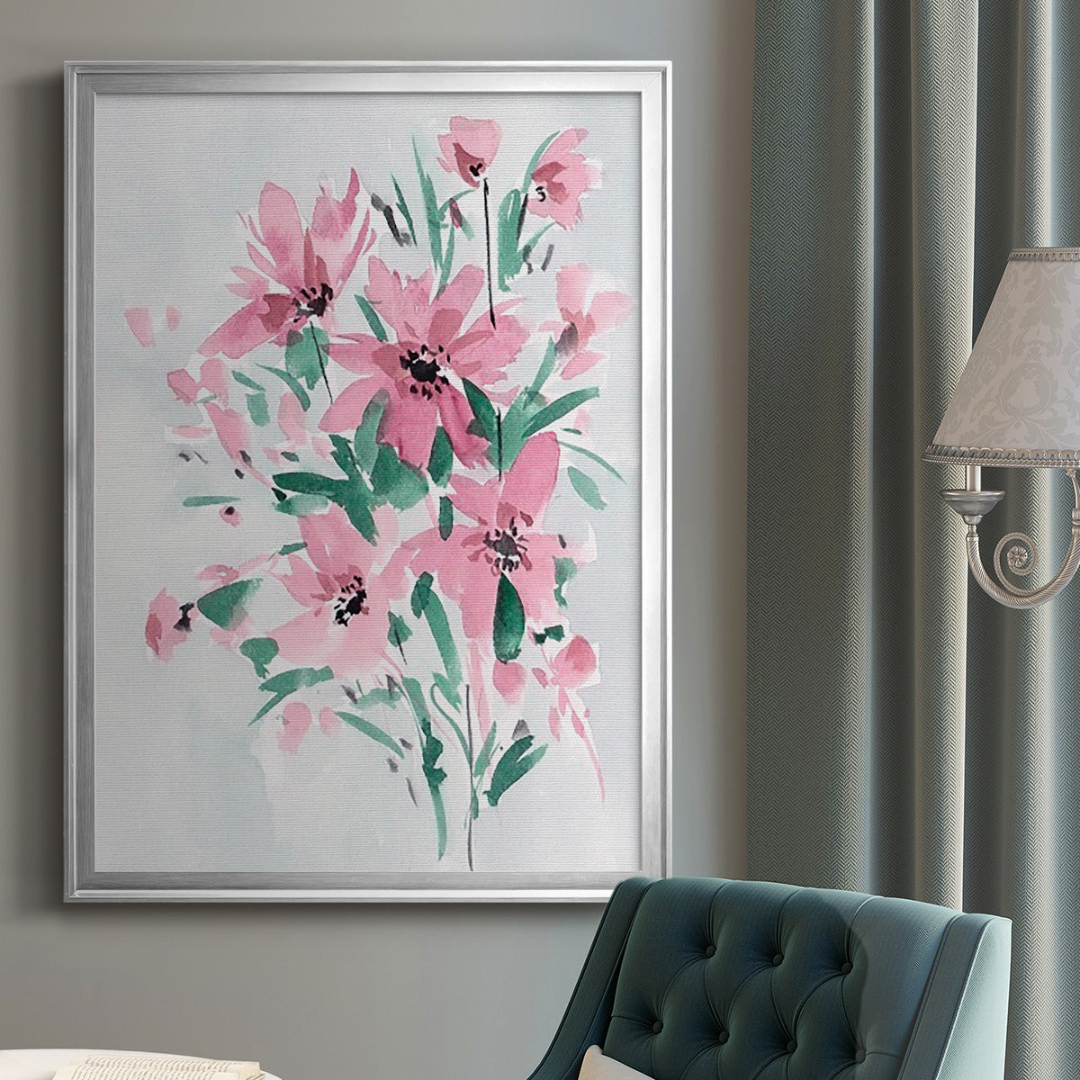 Posy Blooms III - Modern Framed Canvas Print