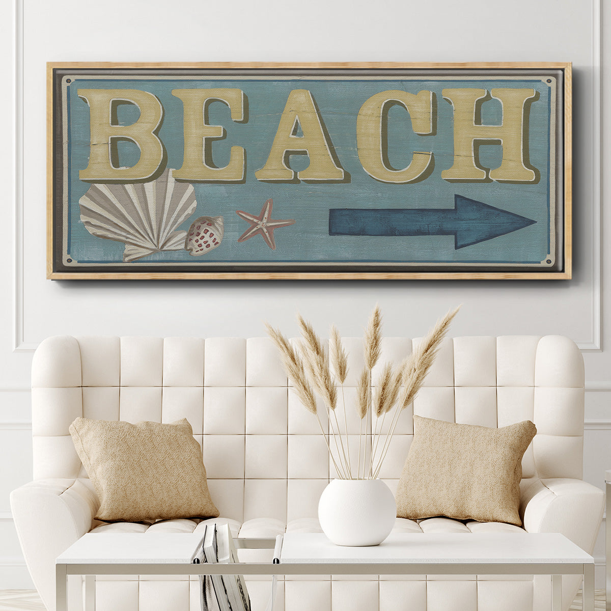 Shoreline Signs III - Floater Framed Canvas Print