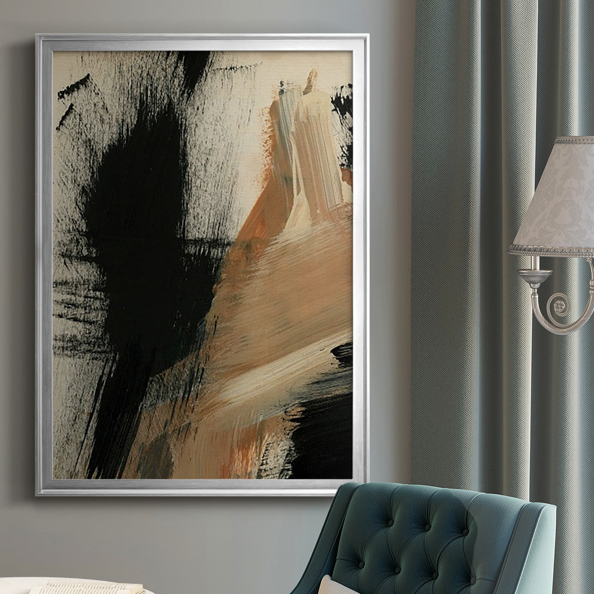 Baked Paintstrokes I - Modern Framed Canvas Print