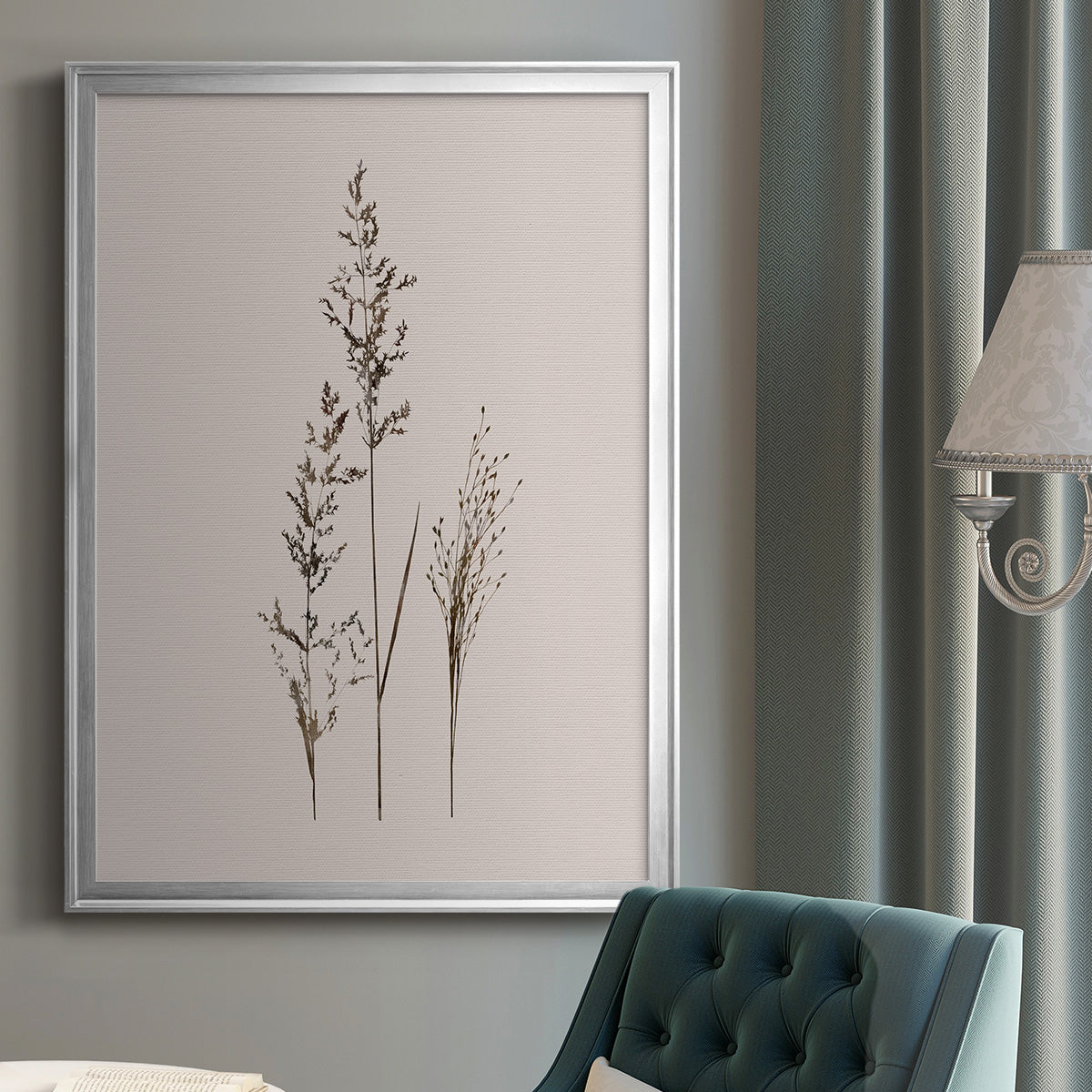 Delicate Stems I - Modern Framed Canvas Print