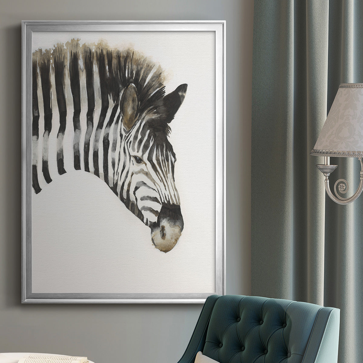 Zebra Stripes - Modern Framed Canvas Print