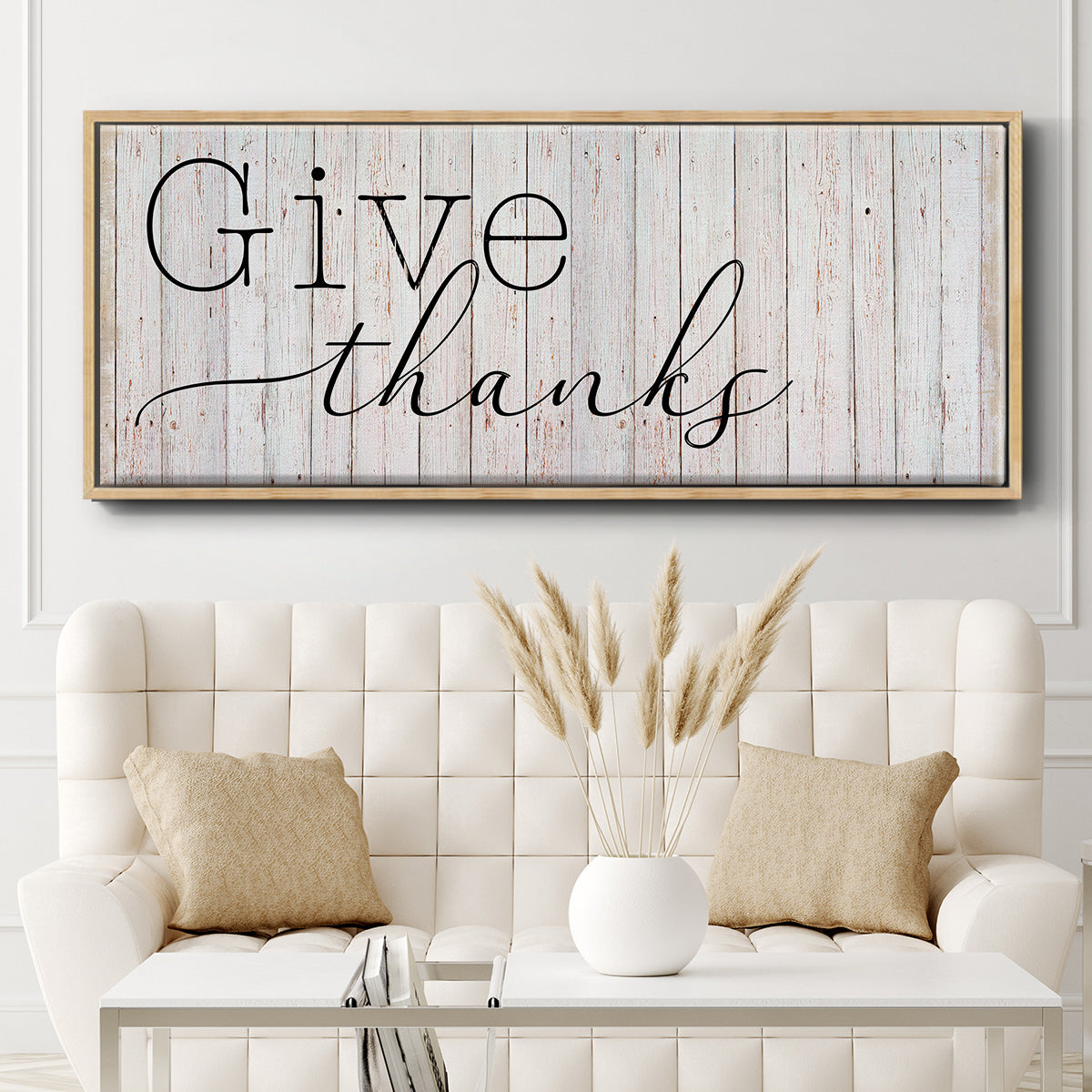 Give Thanks - Floater Framed Canvas Print