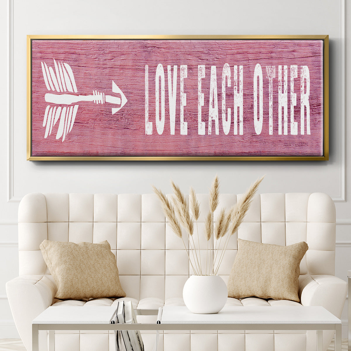 Love Each Other - Floater Framed Canvas Print