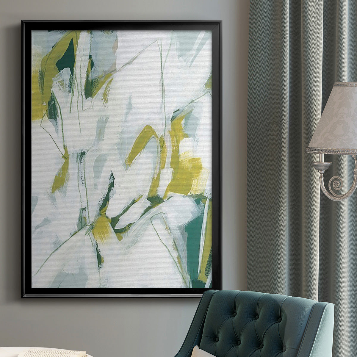 Emerald Ice II - Modern Framed Canvas Print