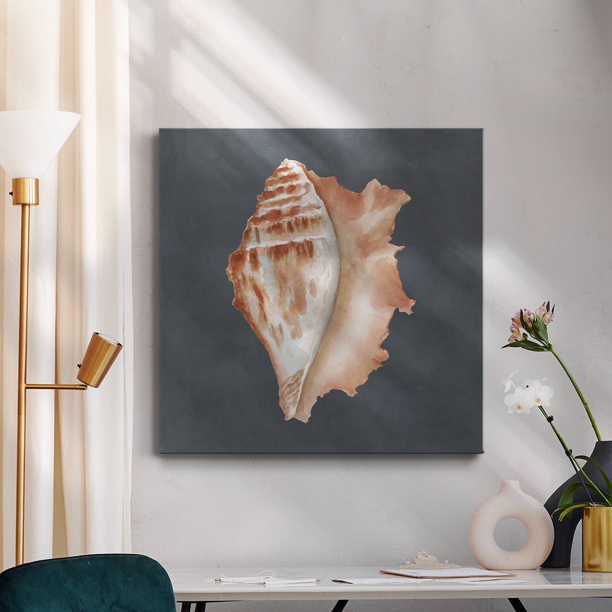 Shell on Slate IX - Canvas Art Print