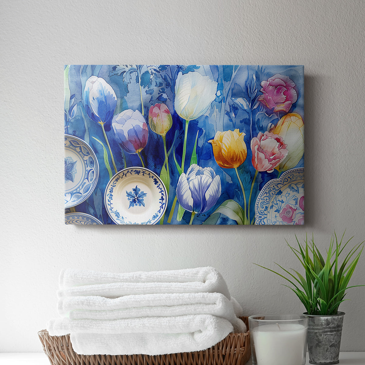 Floral Watercolor L - Canvas Art Print