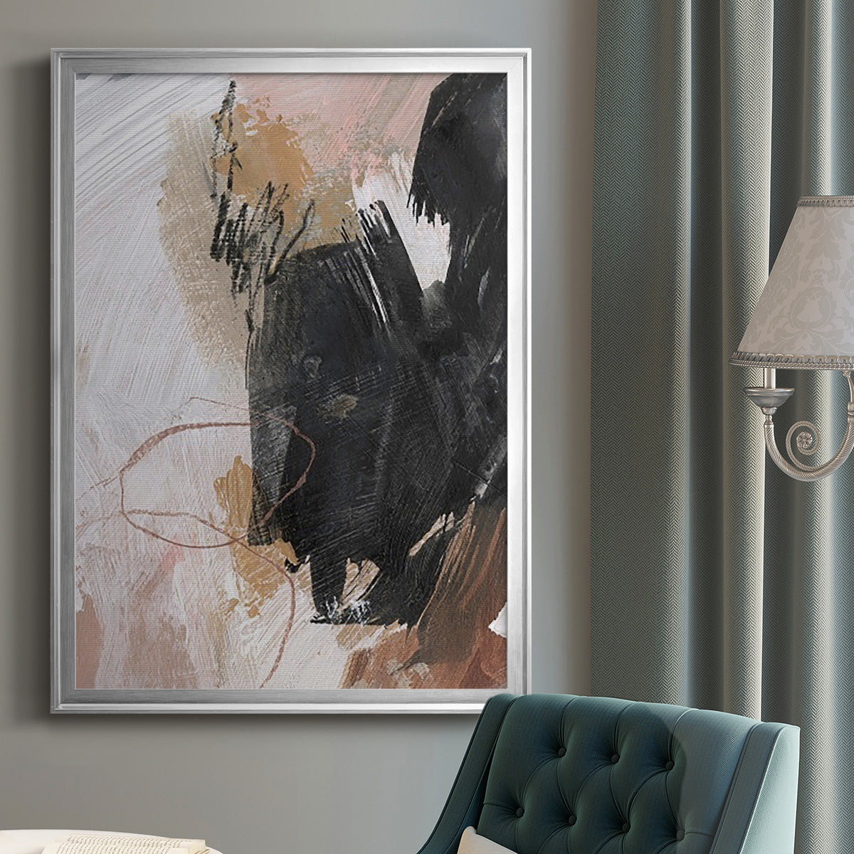 Unbleached Neutrals III - Modern Framed Canvas Print