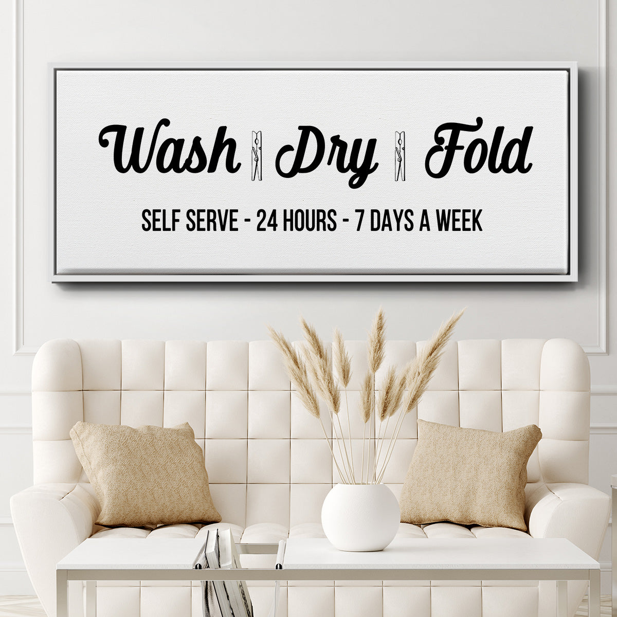Wash Dry Fold - Floater Framed Canvas Print