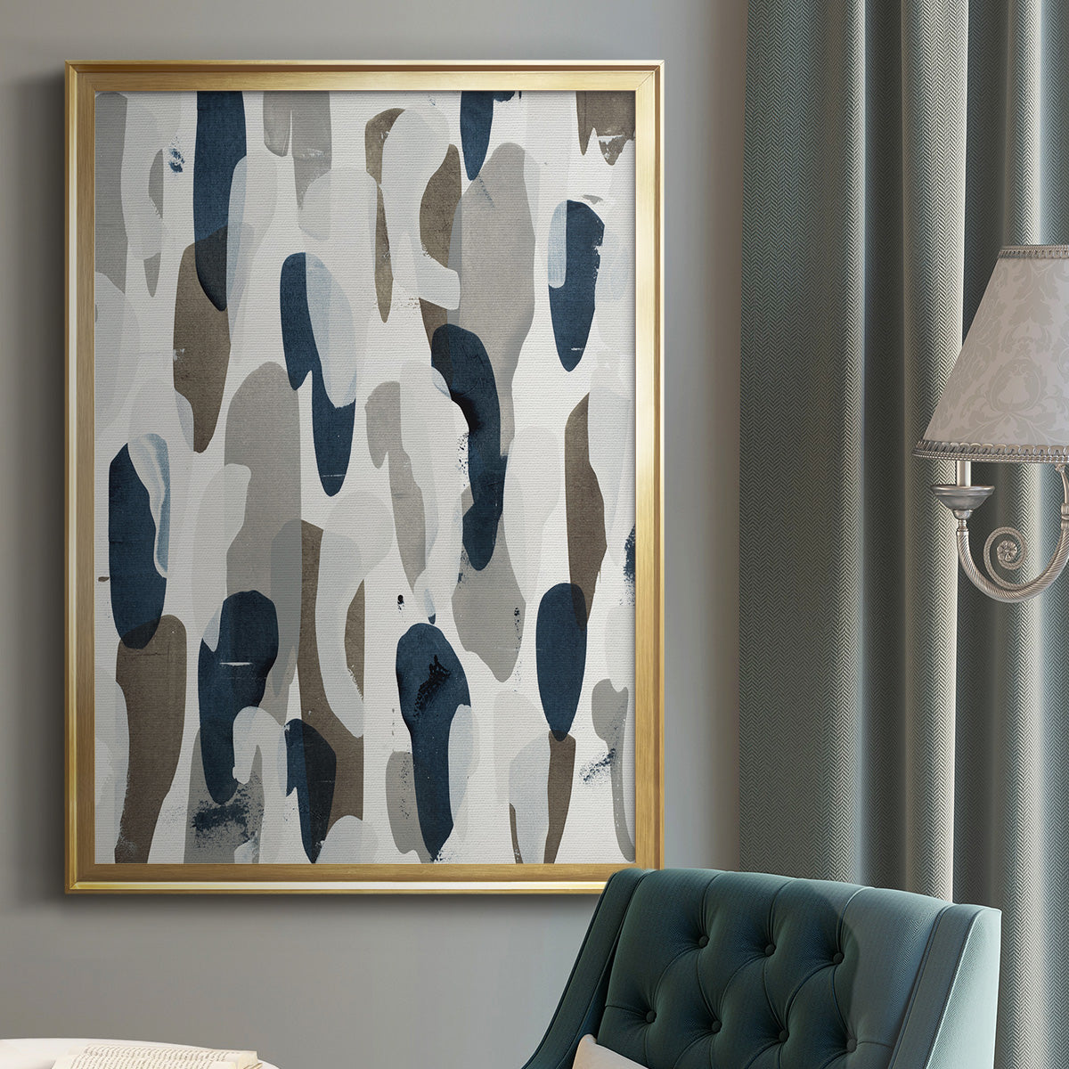 River's Run - Modern Framed Canvas Print