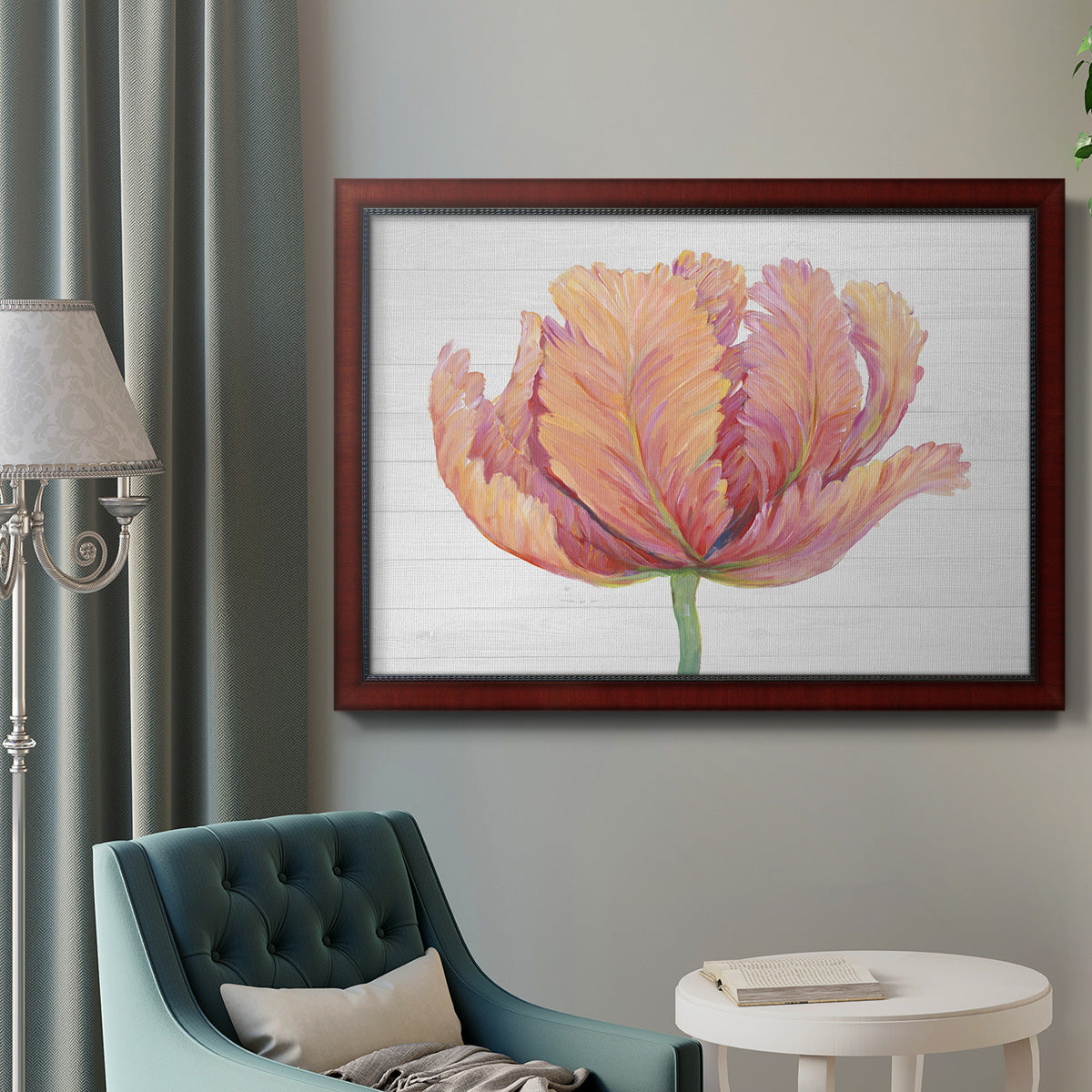 Single Pink Bloom I Premium Framed Canvas- Ready to Hang