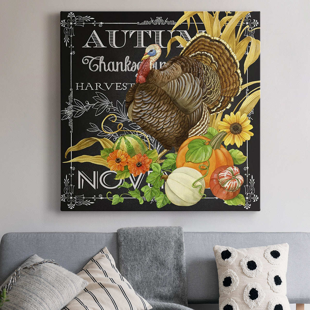 Harvest Greetings I -Premium Gallery Wrapped Canvas - Ready to Hang