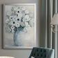 White Anemone Bouquet - Modern Framed Canvas Print