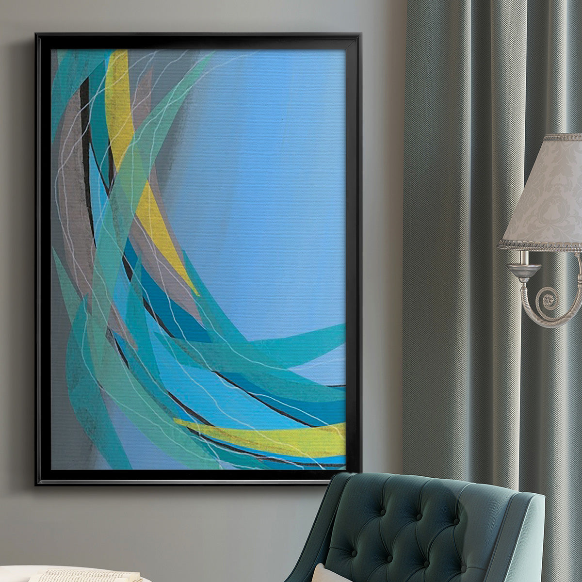 Circulating Flow I - Modern Framed Canvas Print