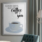 Start With Coffee & You - Modern Framed Canvas Print
