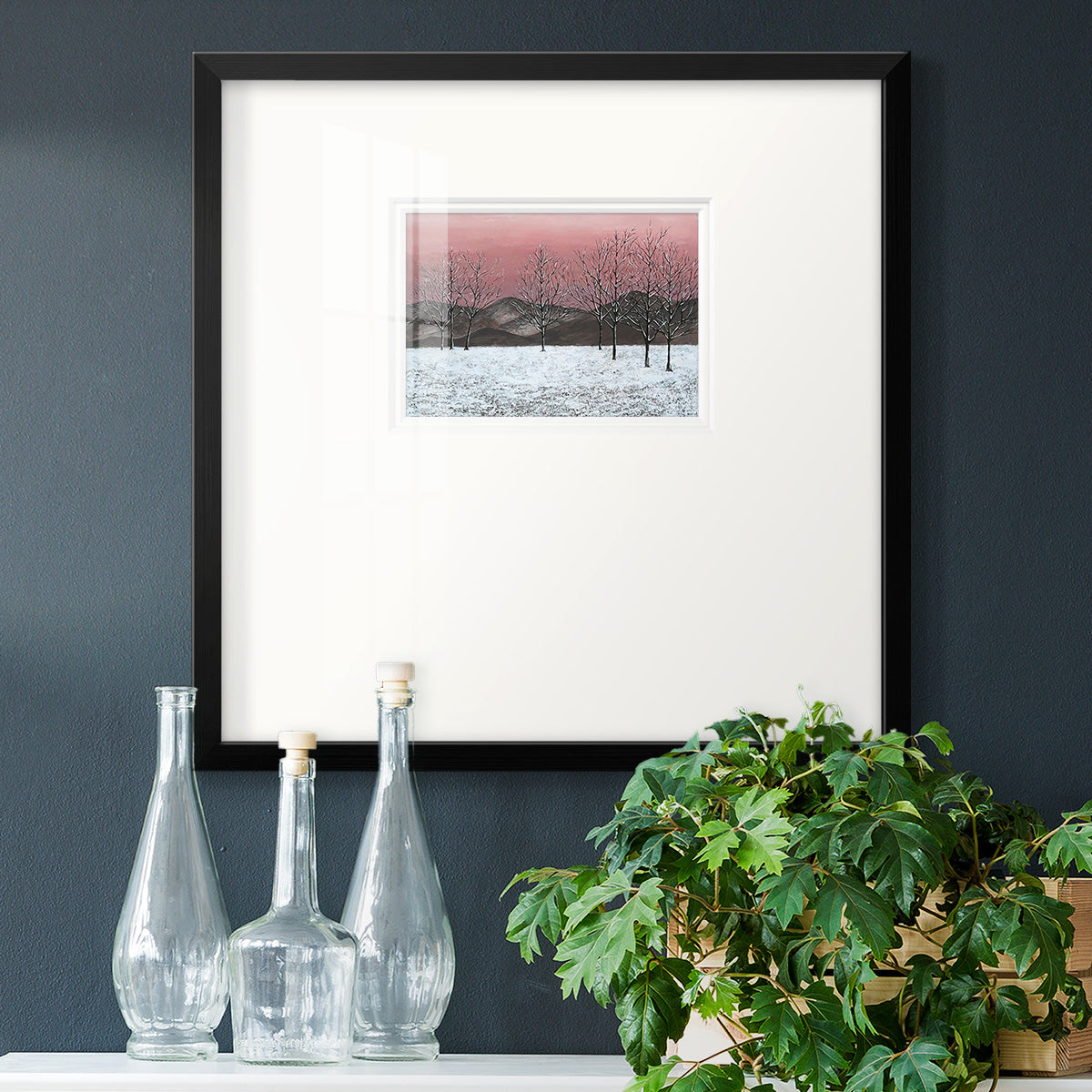 Sunset Snowfall II Premium Framed Print Double Matboard