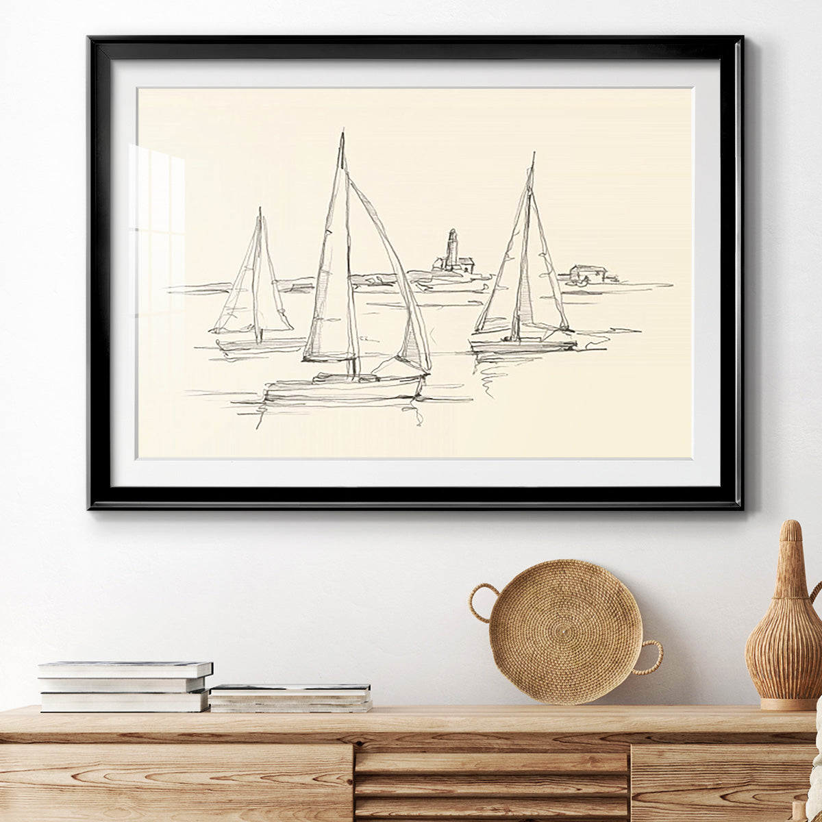 Coastal Contour Sketch II - Modern Framed Art Print
