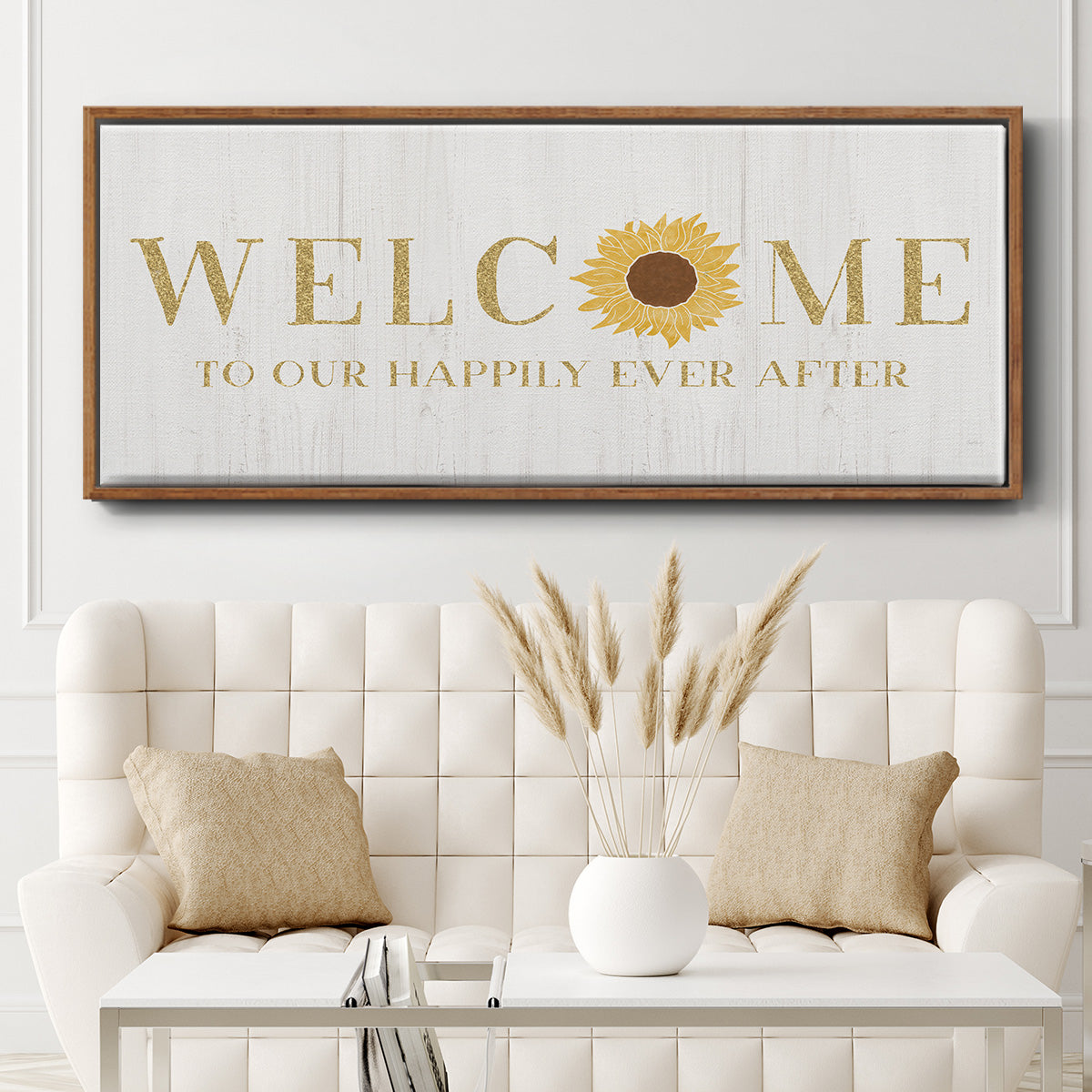 Welcome Happily Ever After - Floater Framed Canvas Print