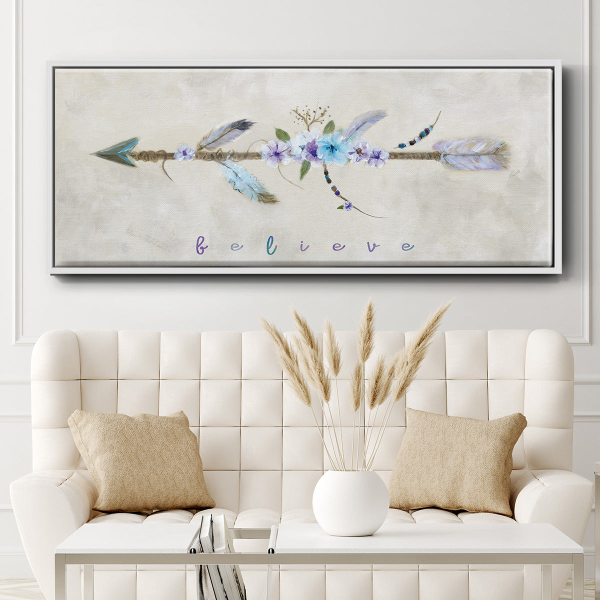 Boho Arrow I - Floater Framed Canvas Print