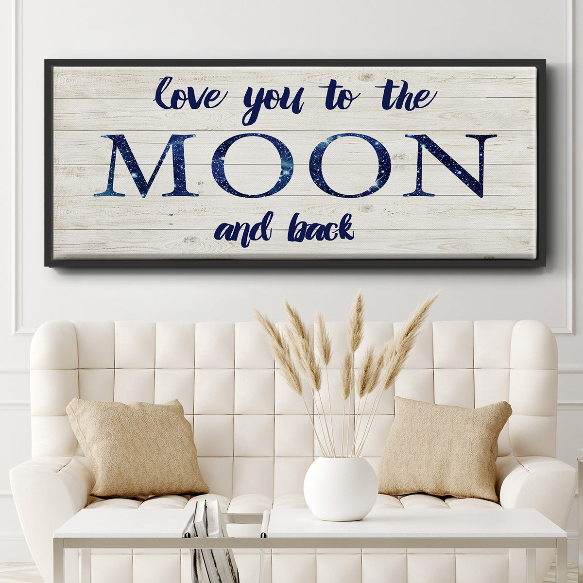 Moon and Back - Floater Framed Canvas Print