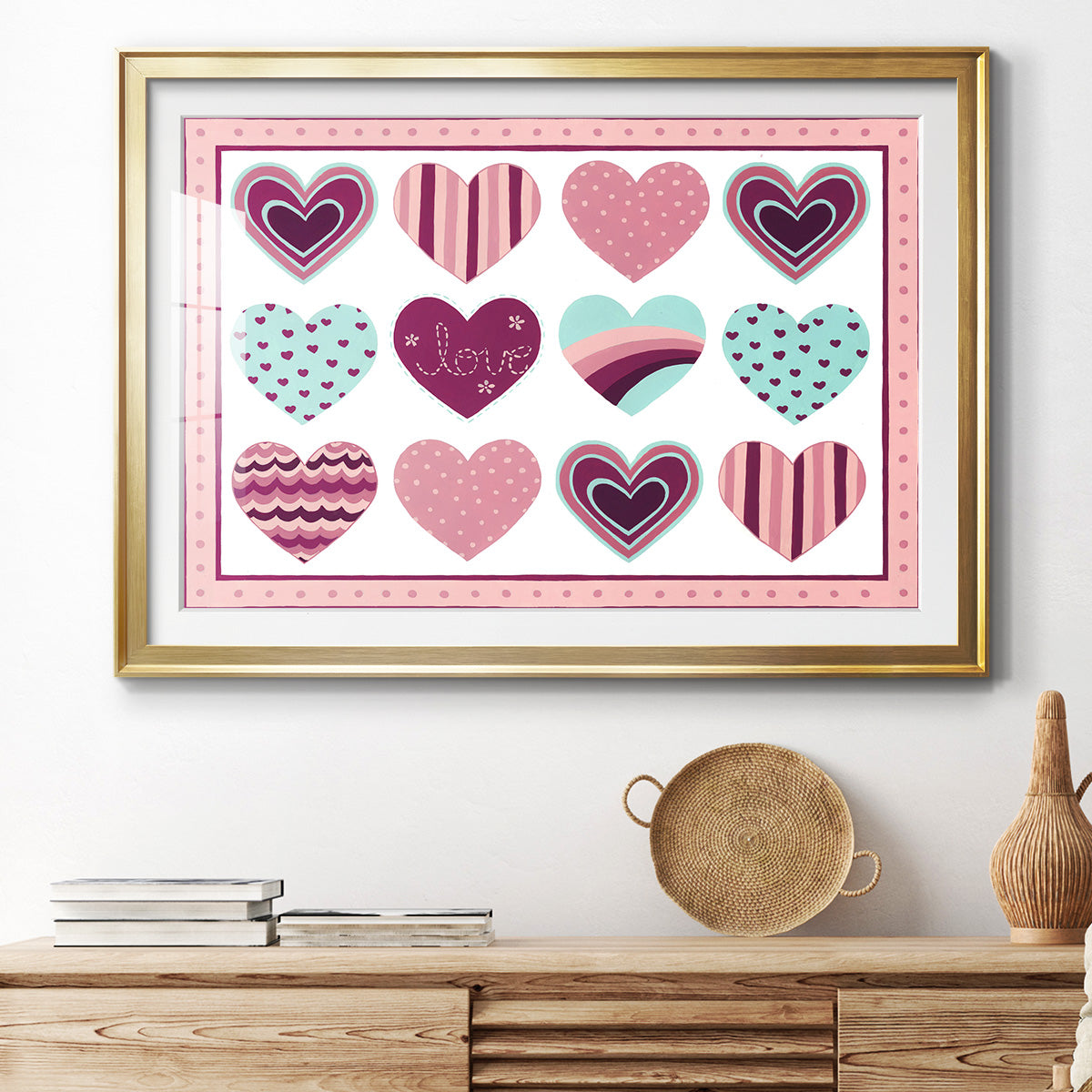 Sweet Valentine Collection A - Modern Framed Art Print