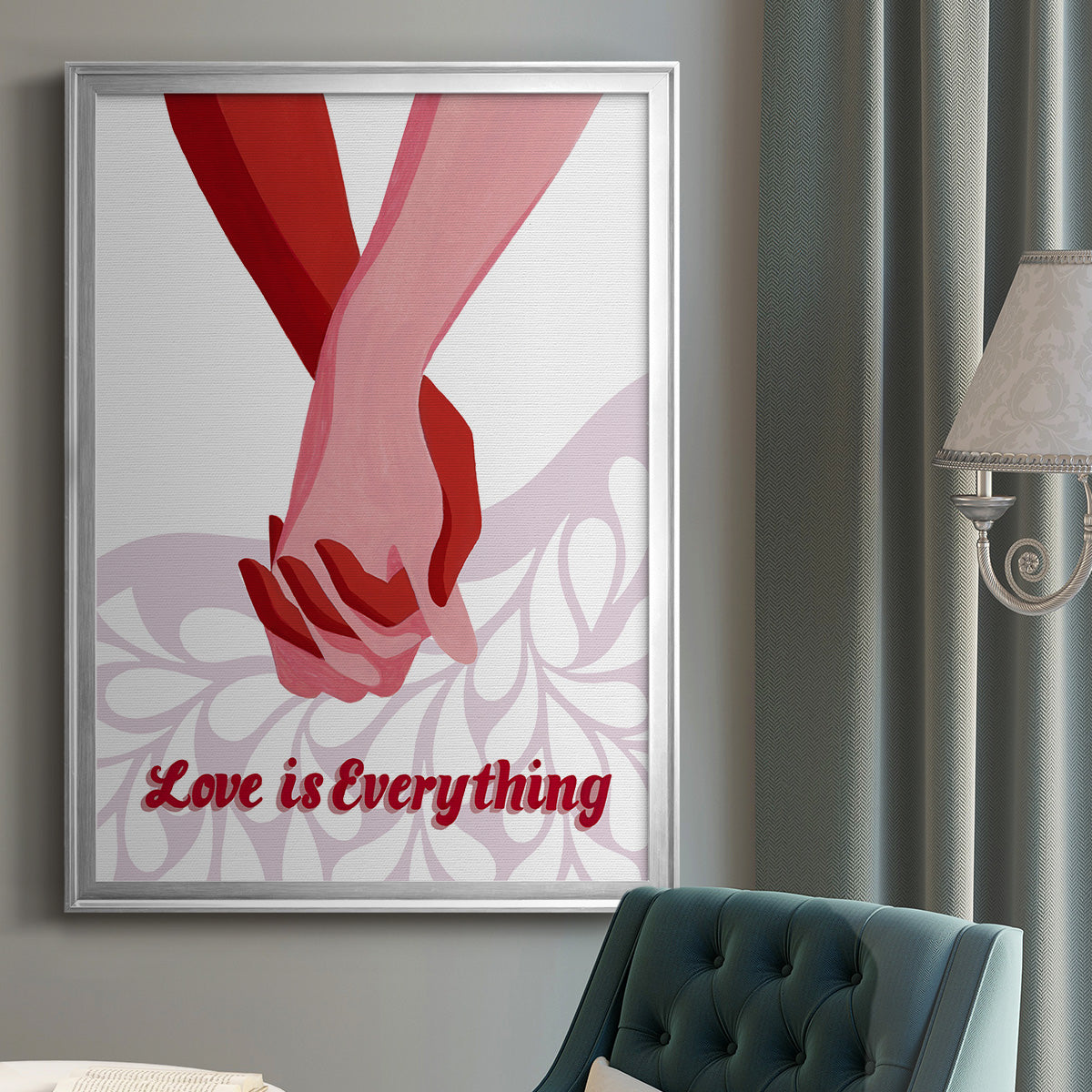 Groovy Love I - Modern Framed Canvas Print