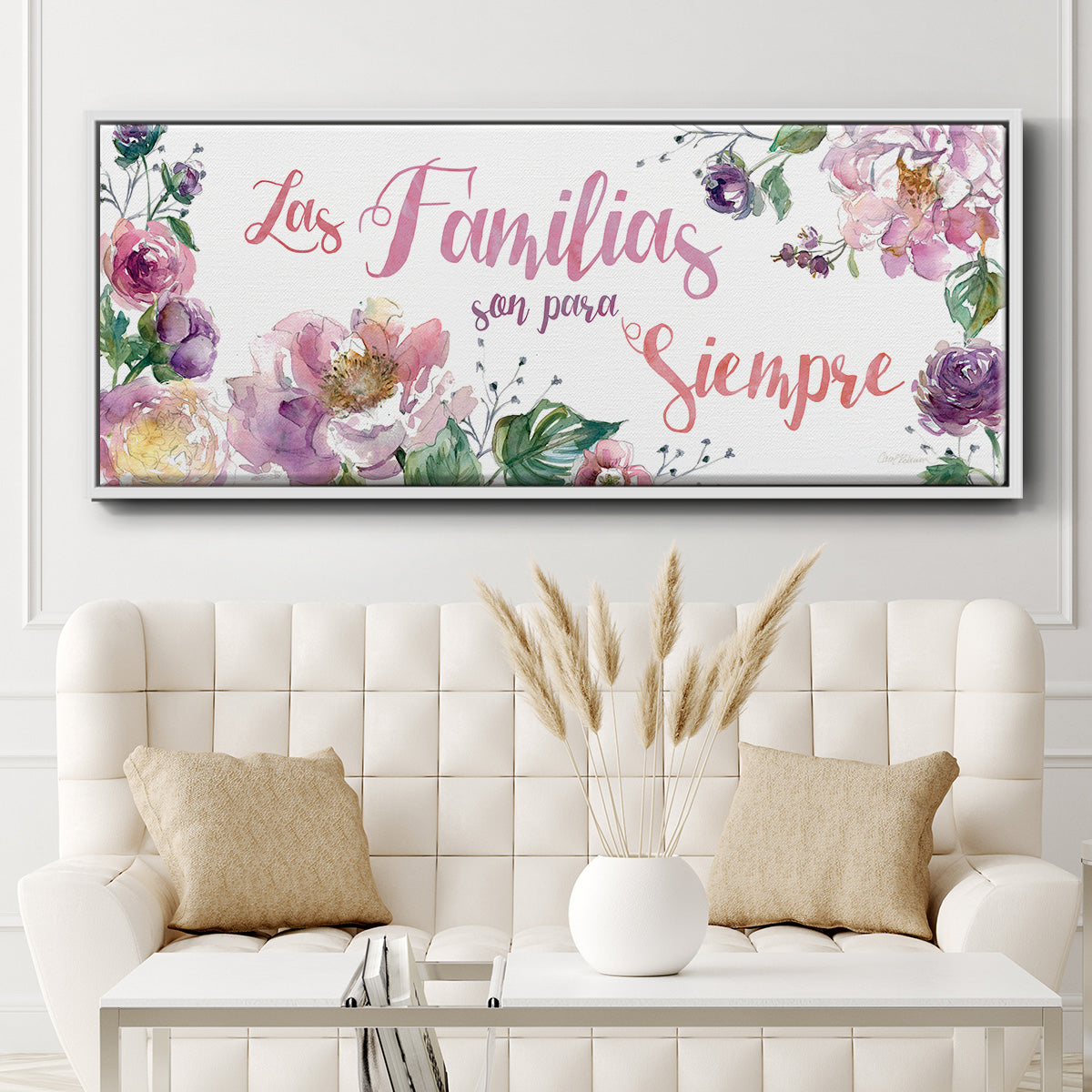 Familias Siempre - Floater Framed Canvas Print