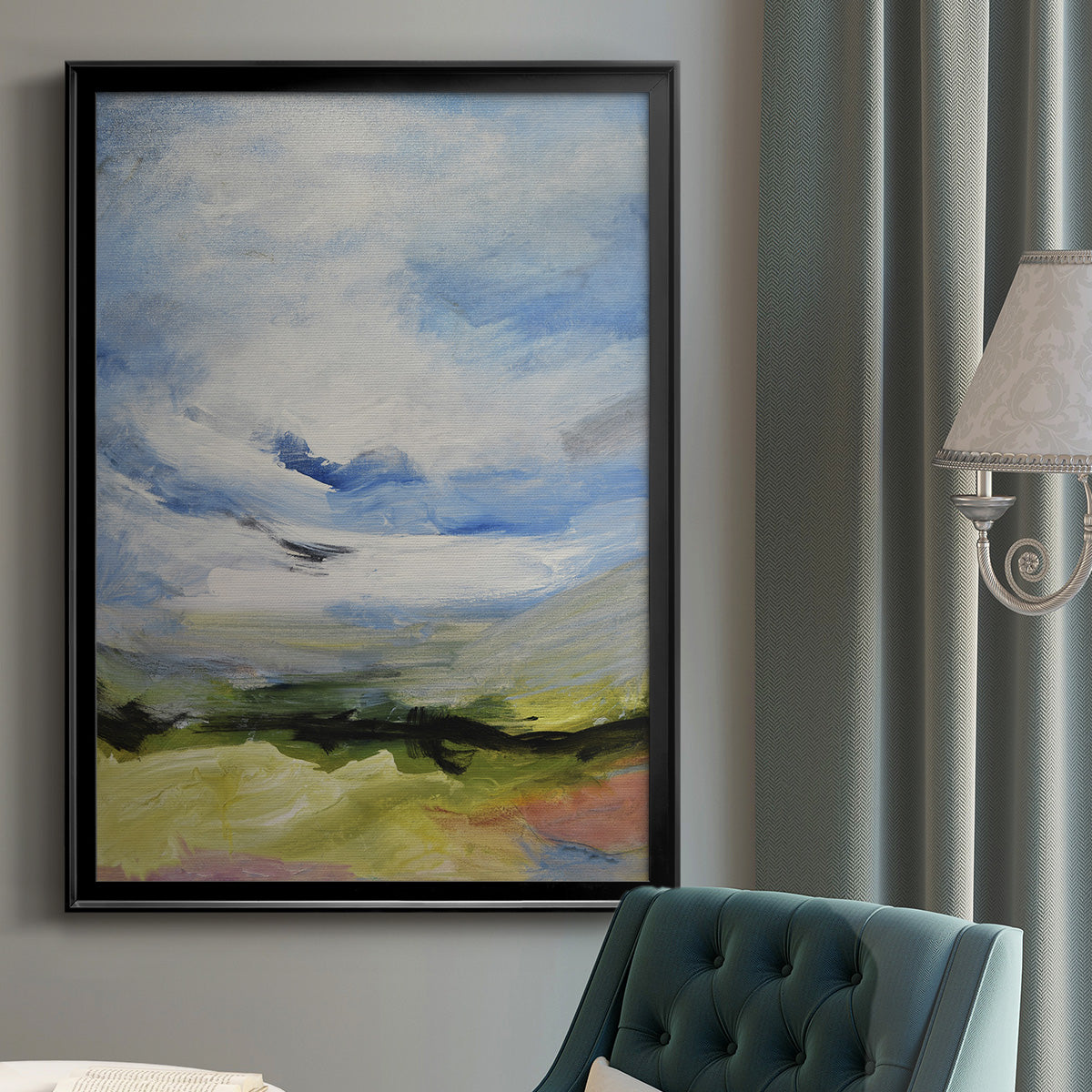 Around The Clouds IV - Modern Framed Canvas Print