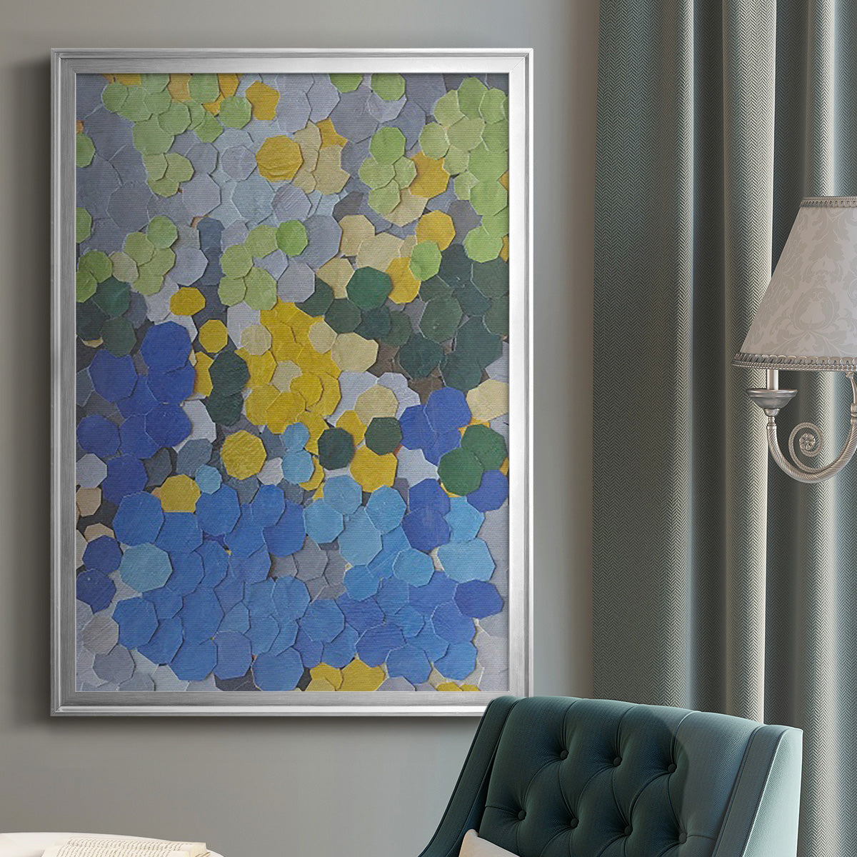 Lake Como Garden - Modern Framed Canvas Print