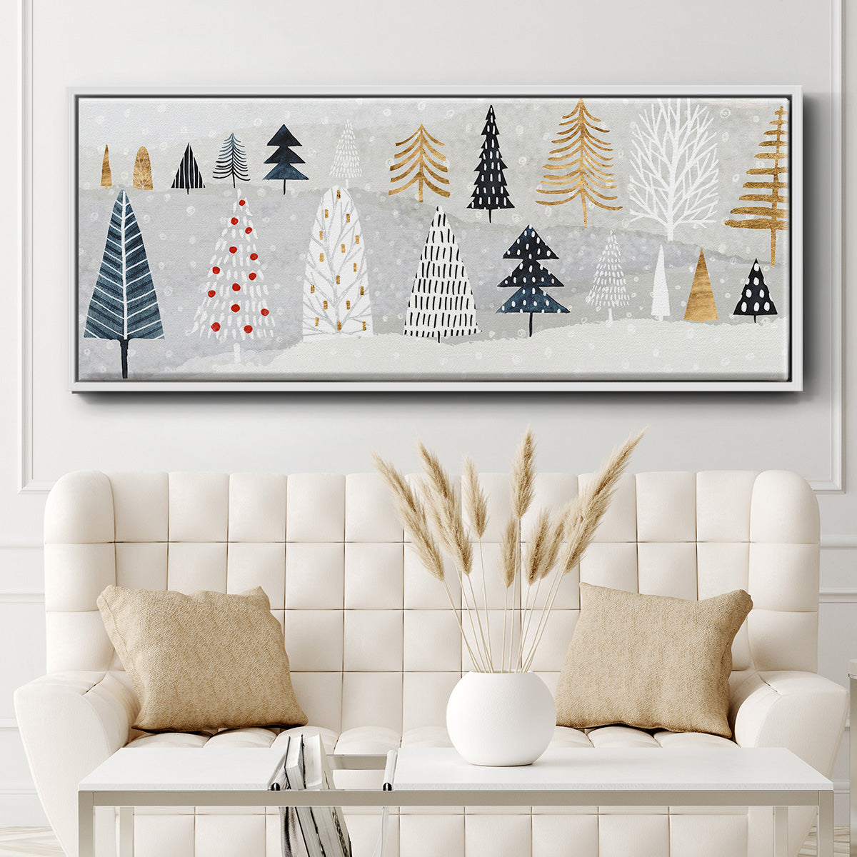 Christmas Chalet Collection D - Floater Framed Canvas Print