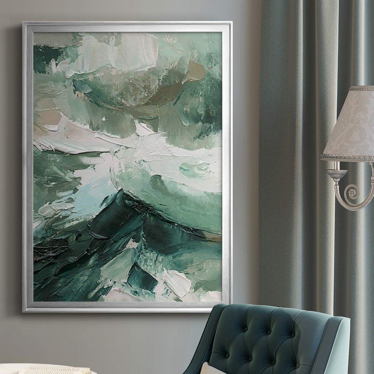 Crashing II - Modern Framed Canvas Print