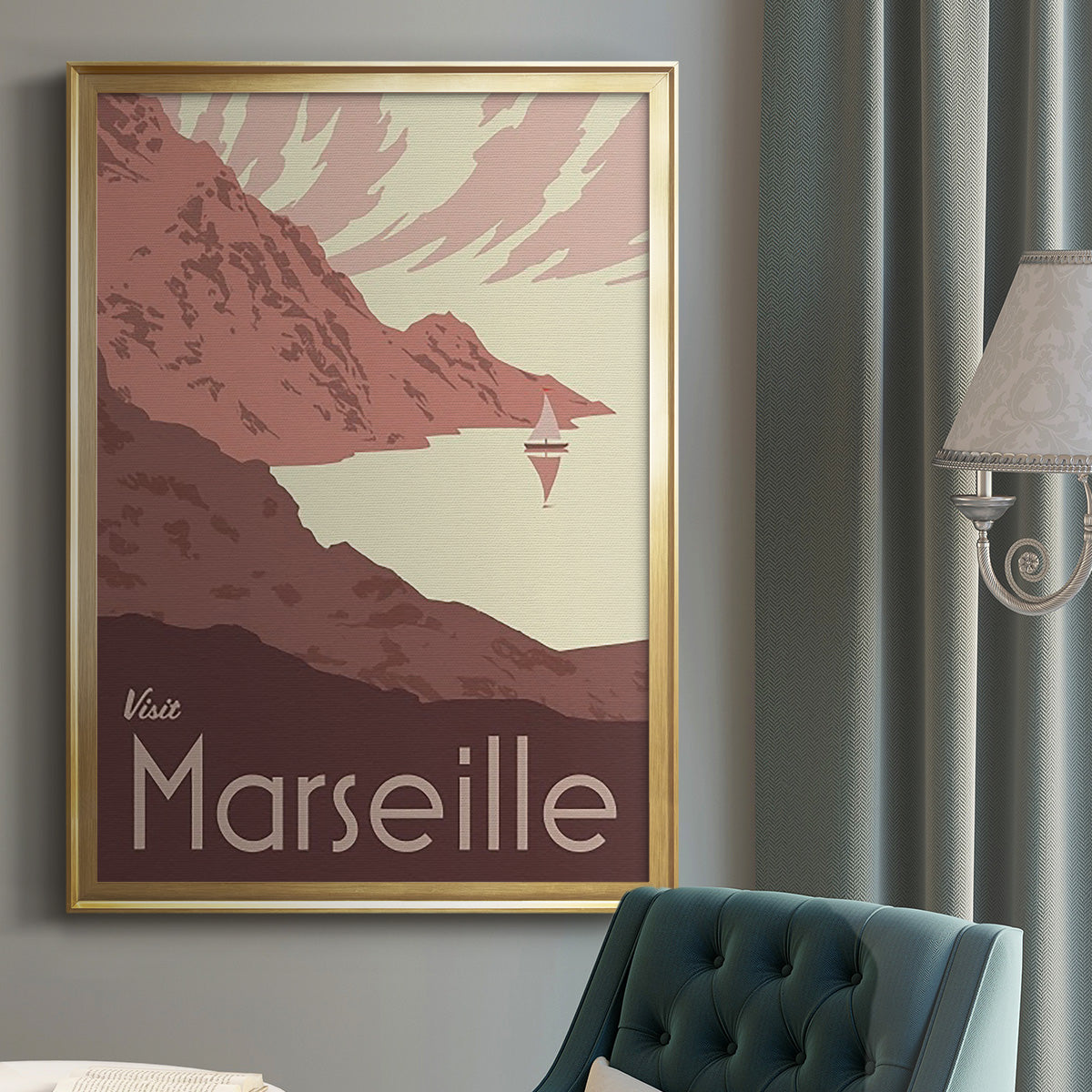 French Coast I - Modern Framed Canvas Print
