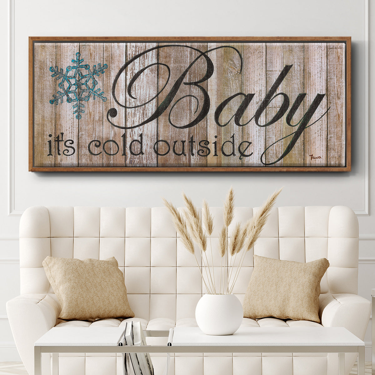 Baby It's Cold - Floater Framed Canvas Print