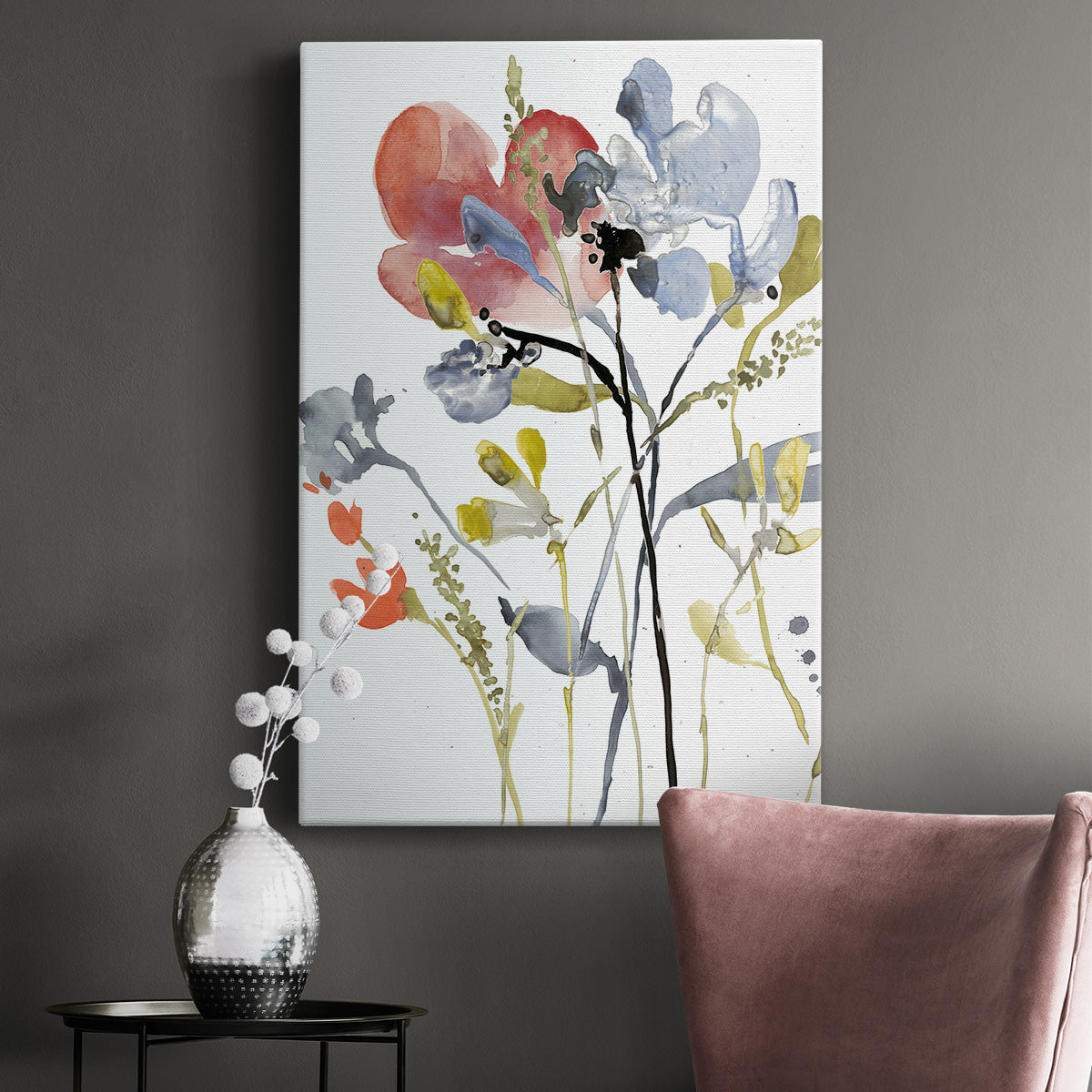 Flower Overlay I - Canvas Art Print