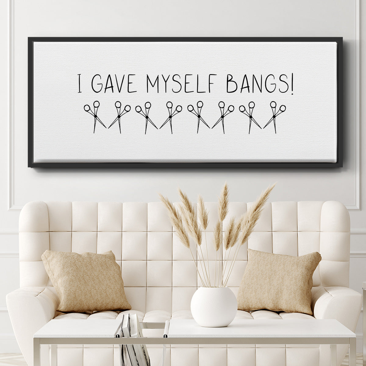 I Gave Myself Bangs! - Floater Framed Canvas Print