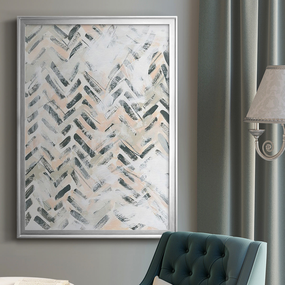 Sand Glyphs II - Modern Framed Canvas Print