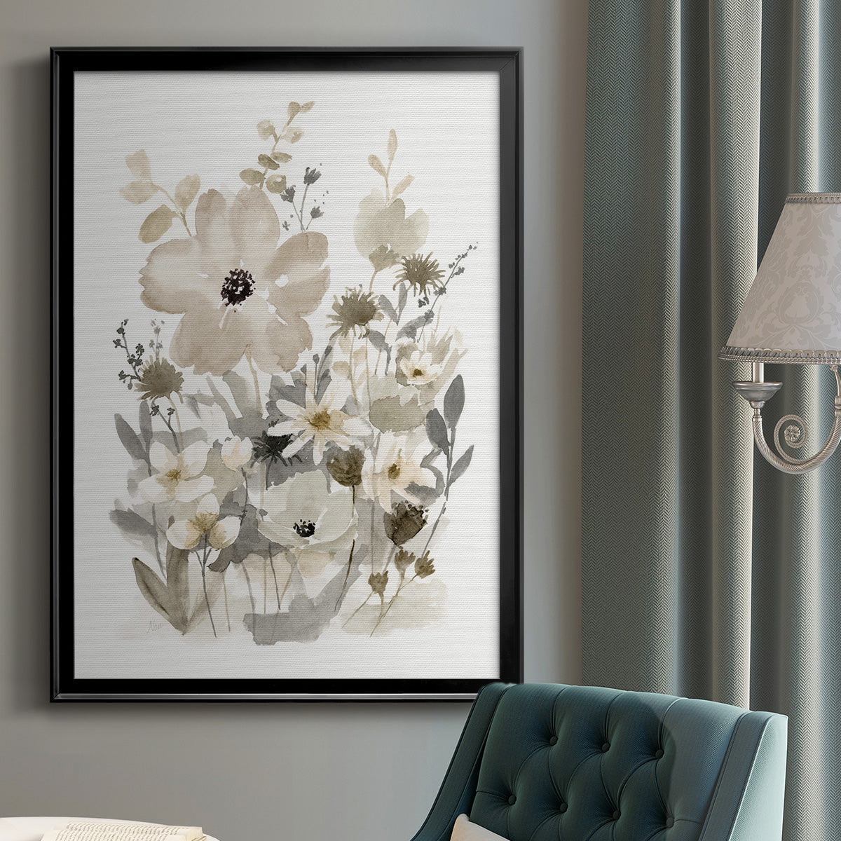 Neutral Nature I - Modern Framed Canvas Print