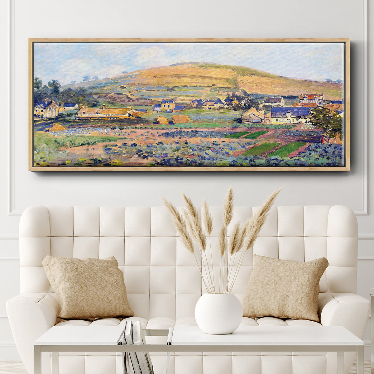 The Mount Riboudet in Rouen at Spring, 1872 - Floater Framed Canvas Print