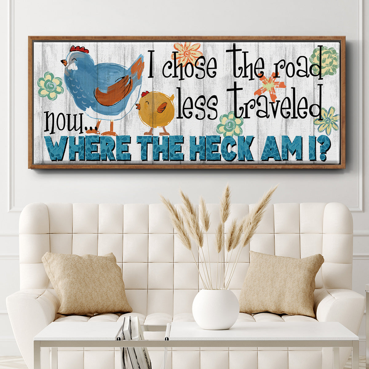 The Road Less - Floater Framed Canvas Print