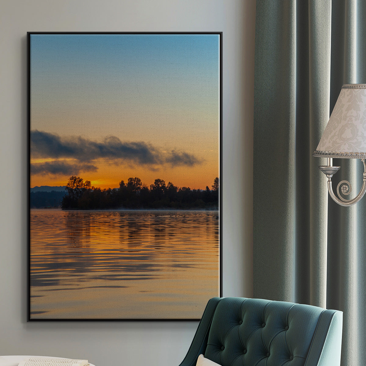 Molten Gold - Floater Framed Canvas Print