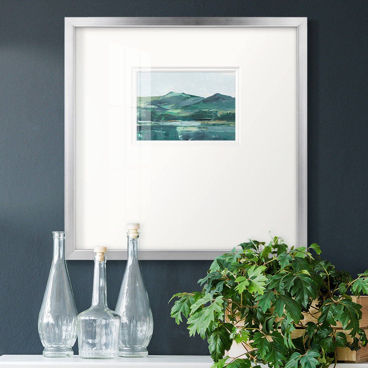 Green Grey Mountains II Premium Framed Print Double Matboard