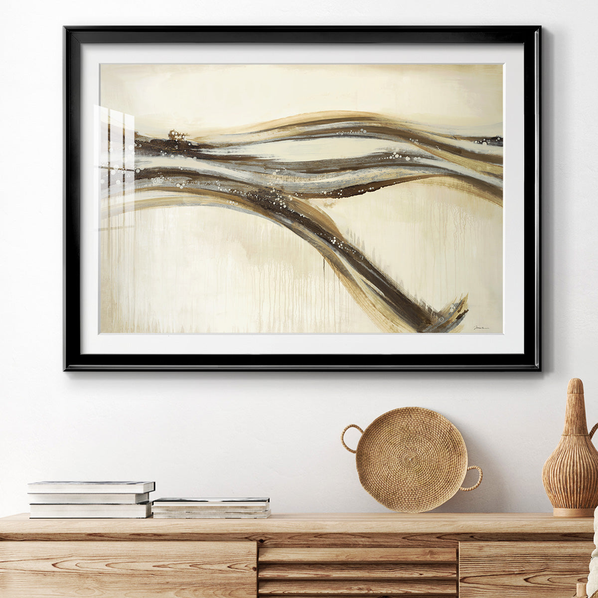 Catching a Metallic Wave Premium Framed Print - Ready to Hang